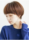 切りっぱなしショート・ボブ/絶壁解消/前髪なし/20代/30代/面長