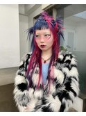 ネイビーブルーとネオンピンクのスペシャルデザイン