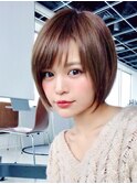姫カットレイヤー/韓国風巻き/くすみベージュ/名駅★96
