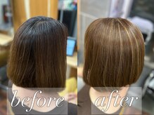 潤いと艶の髪質改善defiのイノアオイルカラー×白髪を活かす【艶・透明感・馴染み】