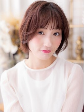 ミルクティーピンクくせ毛風ハッシュカットa上尾20代30代40代