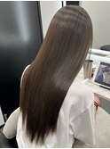 ロングヘアーオリーブベージュカラー髪質改善 赤坂見附