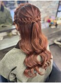 編み込みハーフアップ♪♪