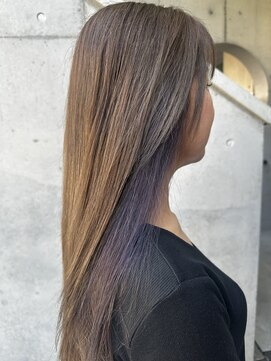 ルーブル(LOUVRE) 【Hitomi】白髪をデザインに♪パープルイヤリングカラー