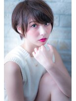 エルデ ナインズ ヘアー スタンド 川口店(elde 9's HAIR STAND)&nbsp;ワイドバング&モーブカラーのワンサイドくびれミディ風ヘア