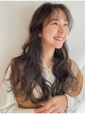 小顔前髪顔周りレイヤー×ベージュカラー デザインカラー