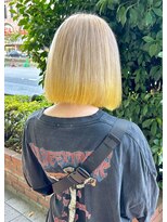 ヘアーズルネッタアベノ(HAIR'S Lunetta abeno) 爽やかレモン色の裾カラー【HAIR'S Lunetta 井上】