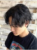 メンズシャドウパーマ ニュアンスパーマ センターパート
