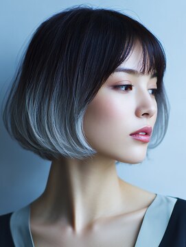 サロンドアイ(salon de i) グラデーションボブ × スモーキーシルバー