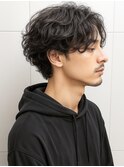 アップバングアッシュブラックマッシュパーマ20代30代p1新所沢