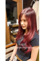ハロ(HALO) チェリーレッド×顔まわりレイヤー