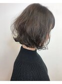 *パーマで簡単!外ハネボブ/グレージュカラー*