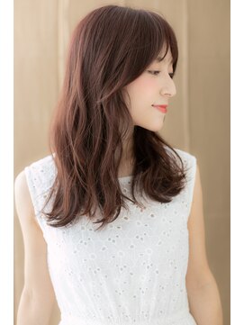 カバーヘア ブリス 北浦和(COVER HAIR bliss) フェザーバング美髪ミルクティーピンクくせ毛風カールY北浦和