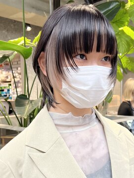 エリマ 調布(elima) インナーカラーマッシュウルフショートケアブリーチダブルカラー