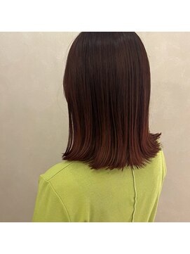 アンドワン 自由が丘(＆ONE) 【&ONE 自由が丘】切りっぱなしボブ　× ブラッドオレンジ