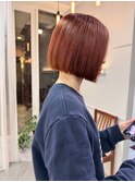 *切りっぱなしボブ×暖色系カラー*