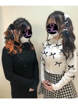 フェイブ(Fave) 編みカチュ×ハート編みたらし×サイドポニーアレンジ