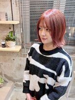 ほきもと美容室 外ハネピンクボブ