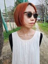 ガレリア オリジン(GALLARIA ORIGIN'S)&nbsp;リップラインの前上がりオレンジボブ