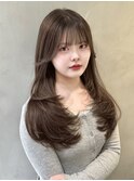 大宮 レイヤーカット 韓国ヘア オリーブベージュ