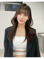 ユーフォリア 銀座本店(Euphoria)&nbsp;髪質改善 くびれヘア 顔周りレイヤー ミルクティーベージュ 銀座