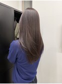 韓国顔まわりレイヤーカットグレージュオリーブベージュブラウン