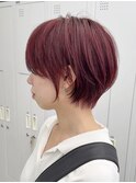 クールショート/ピンクベージュ/前髪/イメチェン