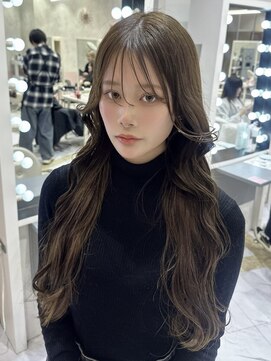 リー 梅田(Lee) arisa/ブリーチなしWカラー/オリーブベージュ/くすみ/アッシュ