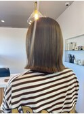 縮毛矯正　質感ストレート　髪質改善カラー　顔まわり　ブリーチ