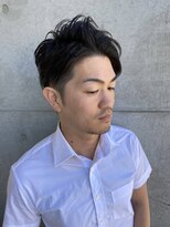 ロッサ(ROSSA)&nbsp;メンズパーマ/メンズカット/サイドパート/七三/ブルーブラック