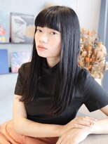 ハーバーズ バイ エムスラッシュ 鎌倉由比ヶ浜(Harbors by M.SLASH)&nbsp;HARBORS鎌倉/エアストレートロング/黒髪艶カラー/オン眉e