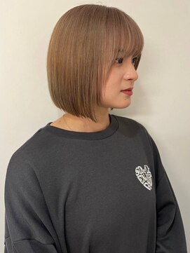 シーン(SCENE) ハイトーンカラー 透明感カラー 艶感 ミニボブ【天神/今泉】