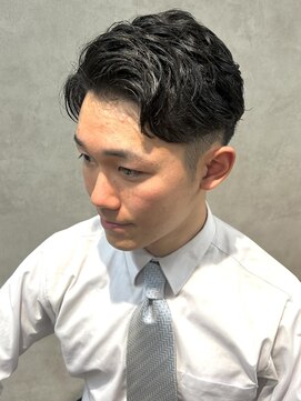 メンズココ 清澄白河店(MENS COCO) 七三刈り上げビジネスショートアップバングスタイル