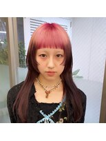 レコ 渋谷(LECO)&nbsp;ロングレイヤーウルフピンクデザイングラデーションルーツカラー