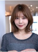 くびれミディ 前髪 イメチェン ひし形 20代30代 外ハネ