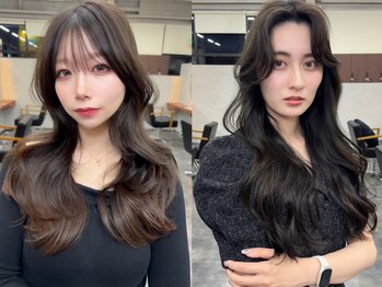 オズ 郡山駅前店(OZ)の写真/《*顔周りレイヤーカットと髪質改善の相性◎*》小顔効果と艶髪カラーをお届け*韓国/郡山/ブリーチ/学割U 24