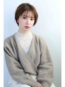 ムウ 難波(MOU) ショート暗めカラーグランマッシュデザインカラー20代30代40代