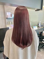 ケンジ 横浜(KENJE)&nbsp;赤髪/暖色/暖色カラー/ロング/ストレート/艶髪