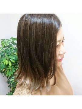 パザパ 嶋店(pa.za.pa) 韓国風暗髪外ハネロブ/デザインカラー/30代40代50代