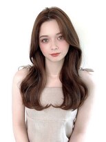 ロングレイヤーグレージュブリーチなしカラー透明感20代30代銀座