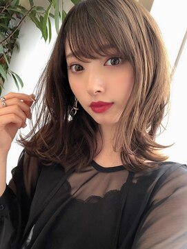 プラチナ(PLATINA) PLATINA上田の黄金比率ひし形小顔セミディ#チェリーブラウン