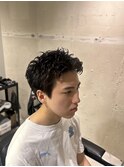 メンズスパイキーピンパーマショートスタイルT