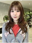 30代40代ダブルカラーミルクティアッシュデザインカラー透け感