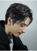 渋谷フェザーパーマフェザーショート大人刈り上げセンターパート