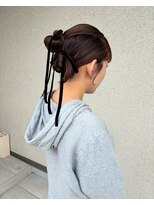 ヒャッカ(hyakka)&nbsp;結婚式の前撮りヘアセット　ベロアリボン