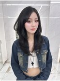 2way センター分け 小顔 レイヤーカット くびれヘア 韓国ヘア
