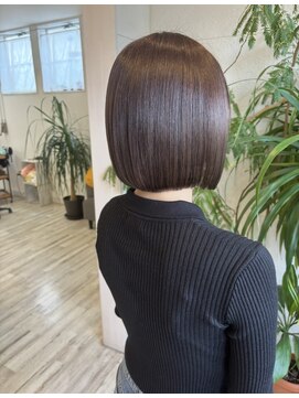 フゥカ 売市店(fuka) 【まとまるボブ】大人可愛いボブ×アッシュブラウン 八戸