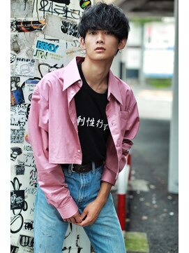 リップスヘアー 銀座(LIPPS hair) 前下がりパーマッシュ刈り上げツーブロックラフ無造作イメチェン