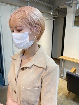 ソイ 下北沢(soi) 【pale pink beige】耳掛けショート_ペールピンク_ケアブリーチ