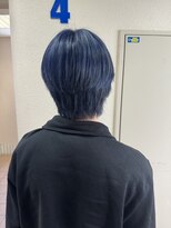 アジールヘア 所沢プロペ通り店(agir hair) ウルフレイヤーカットデザインカラーネイビーブルー夏所沢韓国